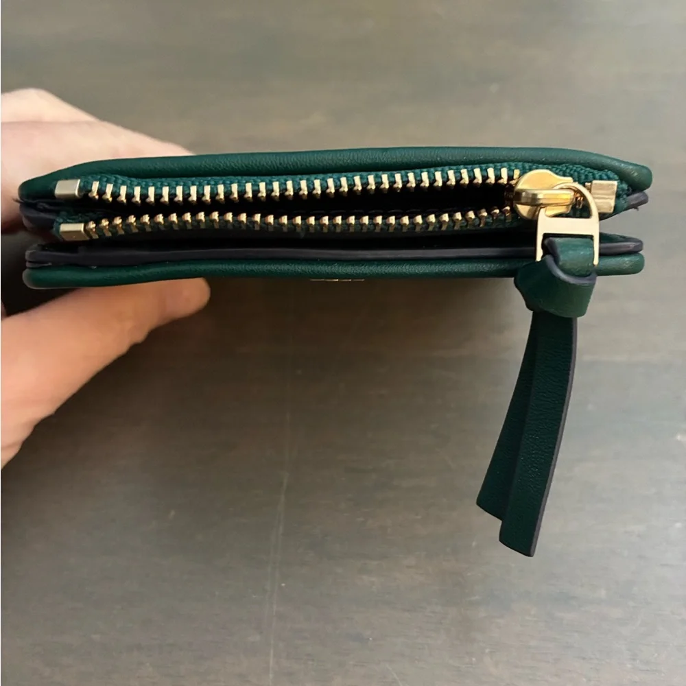 Tory Burch Green and Navy Patterned Wallet New W/O Tags Leather - Picture 7 of 7